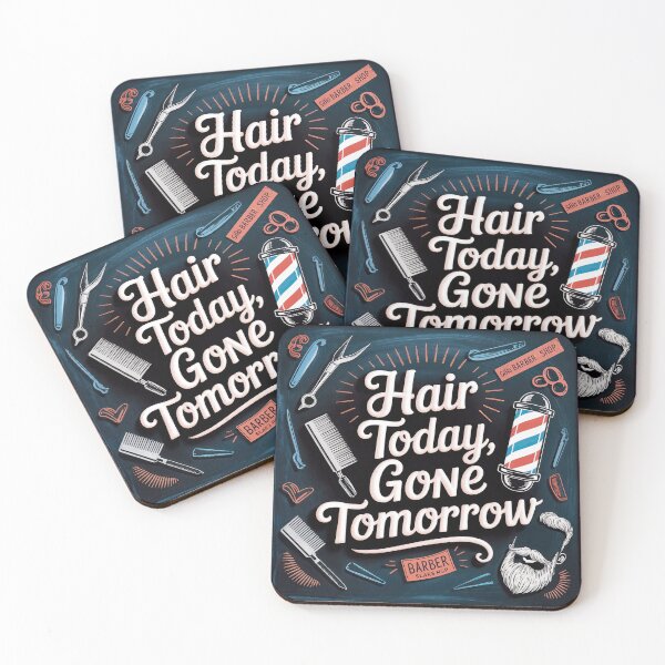 Item preview, Hair Today, Gone Tomorrow – Vintage Barbershop Poster with Retro Flair designed and sold by ForeverPrintsOK.