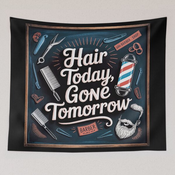 Item preview, Hair Today, Gone Tomorrow – Vintage Barbershop Poster with Retro Flair designed and sold by ForeverPrintsOK.