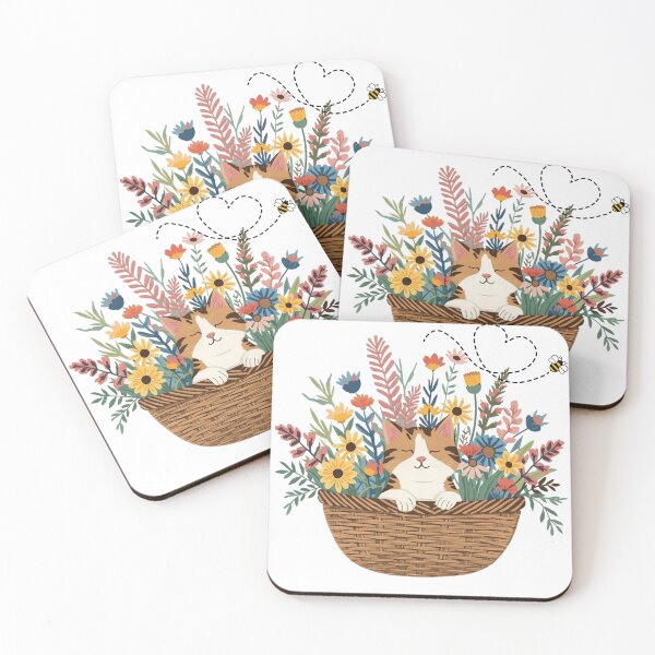 Item preview, cat in a flower basket designed and sold by AVESARTICO.