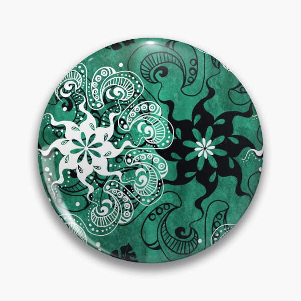 Item preview, wavy monstera mandala - dark emerald green designed and sold by kobyakov.