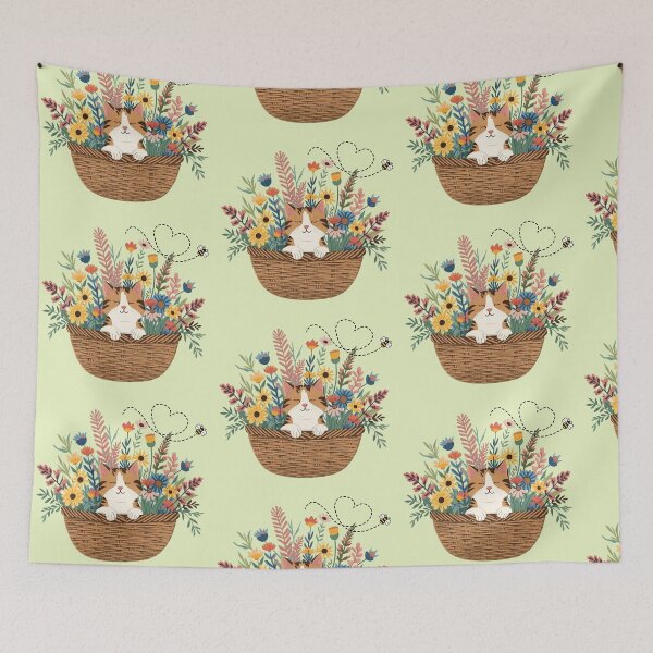 Item preview, cat in a flower basket designed and sold by AVESARTICO.