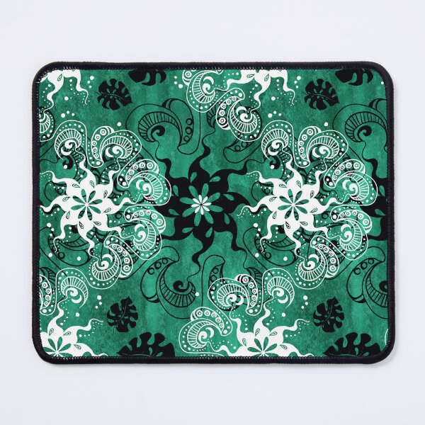 Item preview, wavy monstera mandala - dark emerald green designed and sold by kobyakov.