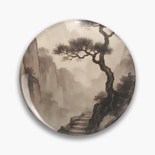 Item preview, Misty Mountain Path T-Shirt Traditional Ink Wash Asian Landscape designed and sold by BambaKchula.