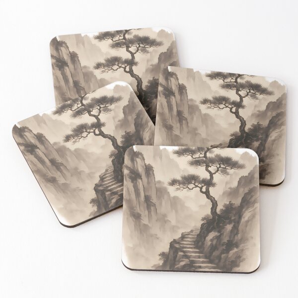 Item preview, Misty Mountain Path T-Shirt Traditional Ink Wash Asian Landscape designed and sold by BambaKchula.