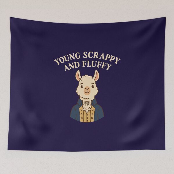 Item preview, Young Scrappy and Fluffy -funny Hamilton Llama design  designed and sold by Rick and Jess.