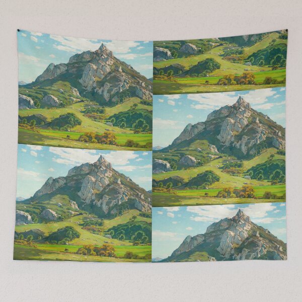 Item preview, Vibrant Mountain Painting  designed and sold by Aesthetic Archive.