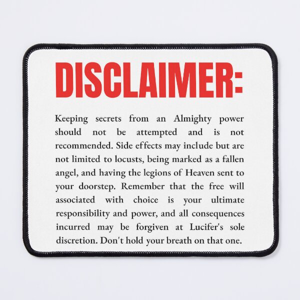 Item preview, Divine Deals Disclaimer designed and sold by Escapism Entertainment LLC.