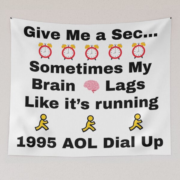 Item preview, Brain Processing Speed...90's Level Internet, funny slogans, AuDHD, ADHD, Perimenopause Humor designed and sold by Kristi Brooks.