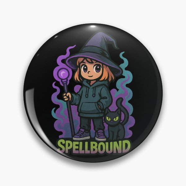 Item preview, Spellbound – Little Witch with Black Cat designed and sold by Ahau Designs.