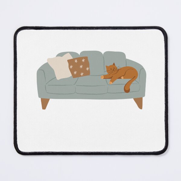 Item preview, Cozy Cat on Sofa – Minimalist Home Vibe Illustration for Pet Lovers designed and sold by Geafixy.