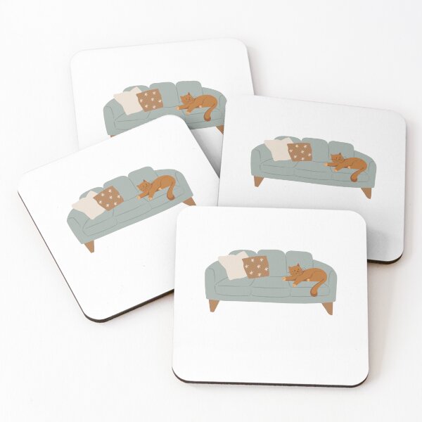 Item preview, Cozy Cat on Sofa – Minimalist Home Vibe Illustration for Pet Lovers designed and sold by Geafixy.
