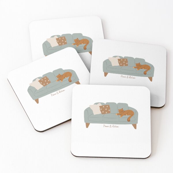Item preview, Paws & Relax – Cozy Cat on Sofa Minimalist Design for Pet Lovers designed and sold by Geafixy.