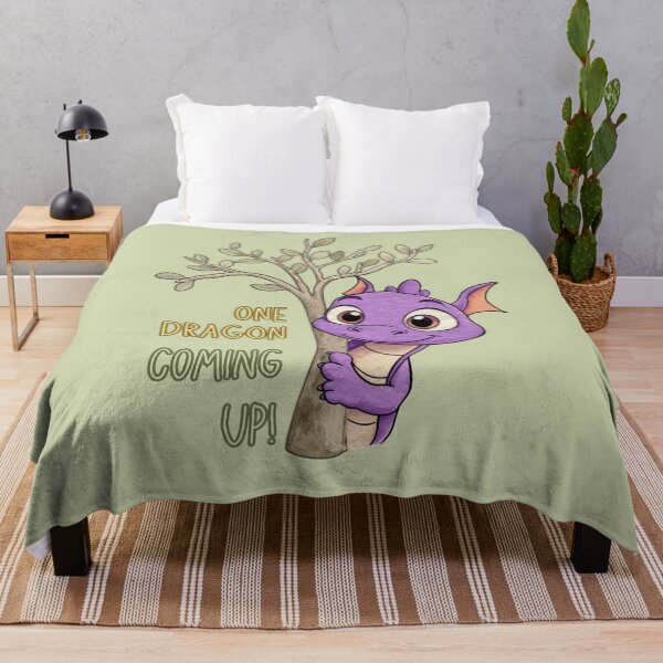 Item preview, One Dragon, Coming Up! – Cute Purple Dragon Peeking Artwork designed and sold by jindezign.