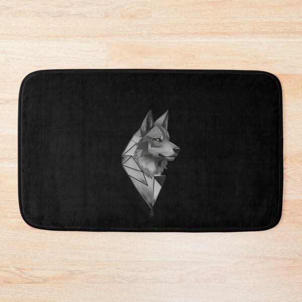 Item preview, Geometric Grey Wolf – Minimalist Animal Illustration | Modern Tattoo Poster & Sticker designed and sold by CRAWO.