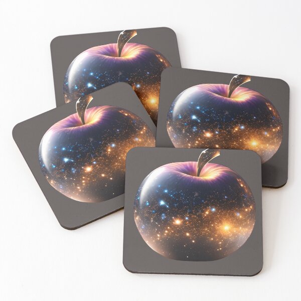 Item preview, Cosmic Apple – Galaxy Universe Illustration | Space Fruit Poster & Sticker designed and sold by CRAWO.