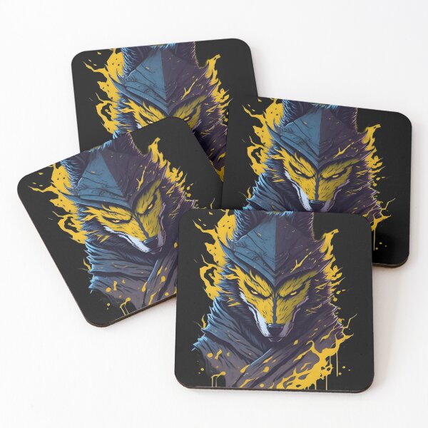 Item preview, Angry Evil Wolf – Dark Fantasy Animal Illustration | Gothic Tattoo Poster & Sticker designed and sold by CRAWO.