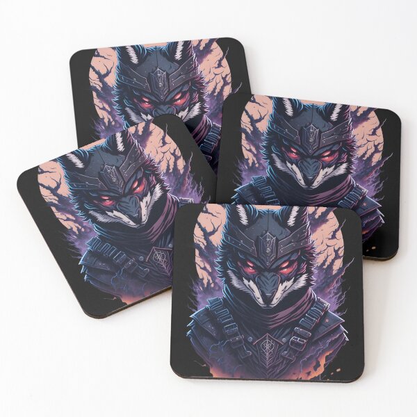 Item preview, Dark Evil Wolf Warrior – Gothic Fantasy Animal Illustration | Samurai Poster & Sticker designed and sold by CRAWO.