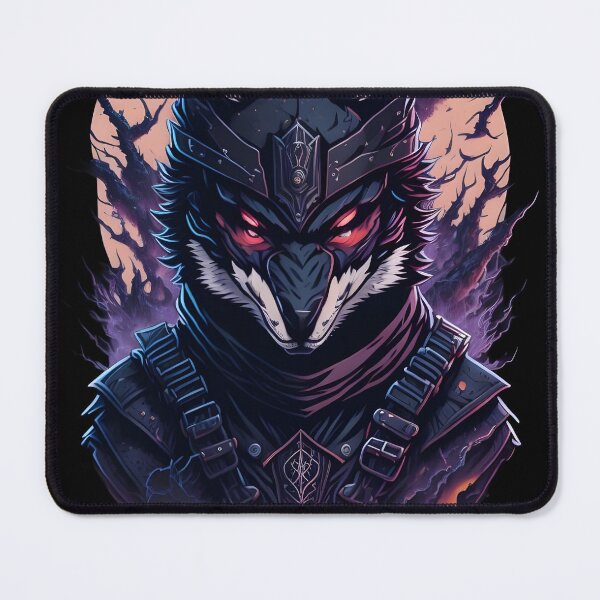 Item preview, Dark Evil Wolf Warrior – Gothic Fantasy Animal Illustration | Samurai Poster & Sticker designed and sold by CRAWO.