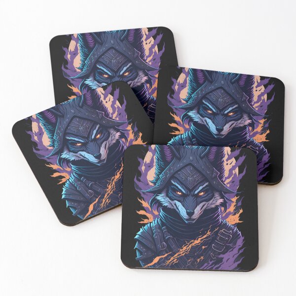 Item preview, Dark Demon Wolf – Gothic Fantasy Warrior Illustration | Evil Animal Poster & Sticker designed and sold by CRAWO.