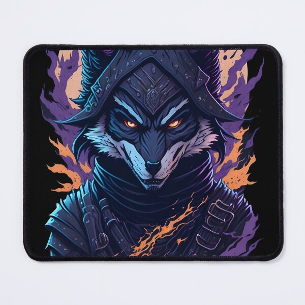 Item preview, Dark Demon Wolf – Gothic Fantasy Warrior Illustration | Evil Animal Poster & Sticker designed and sold by CRAWO.