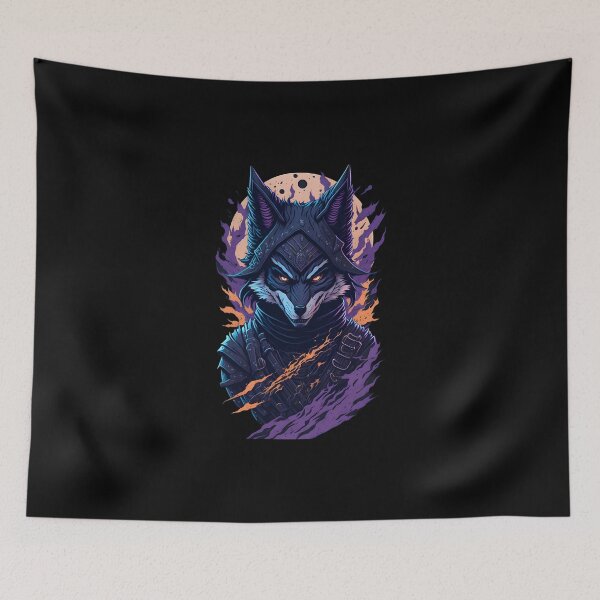 Item preview, Dark Demon Wolf – Gothic Fantasy Warrior Illustration | Evil Animal Poster & Sticker designed and sold by CRAWO.