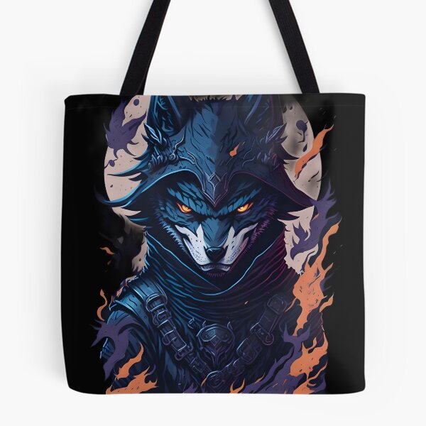 Item preview, Dark Wolf Warrior – Gothic Fantasy Evil Animal Illustration | Demon Poster & Sticker designed and sold by CRAWO.