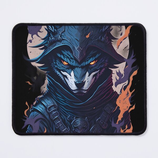Item preview, Dark Wolf Warrior – Gothic Fantasy Evil Animal Illustration | Demon Poster & Sticker designed and sold by CRAWO.