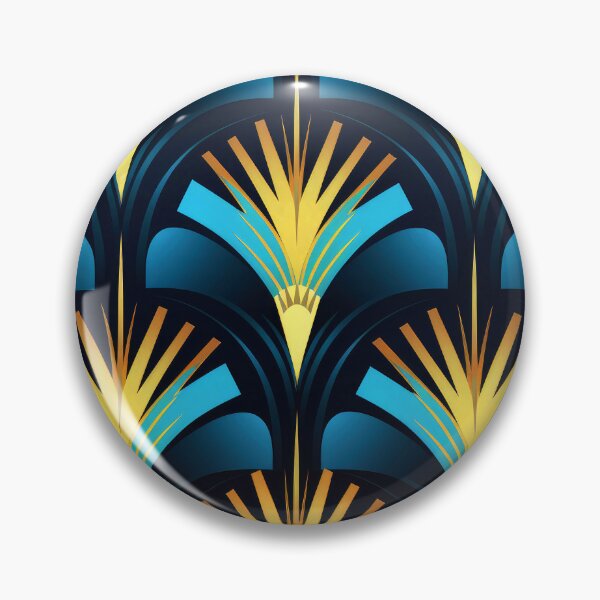 Item preview, Blue, Aqua And Bright Golden Art Deco Pattern designed and sold by DEC02.