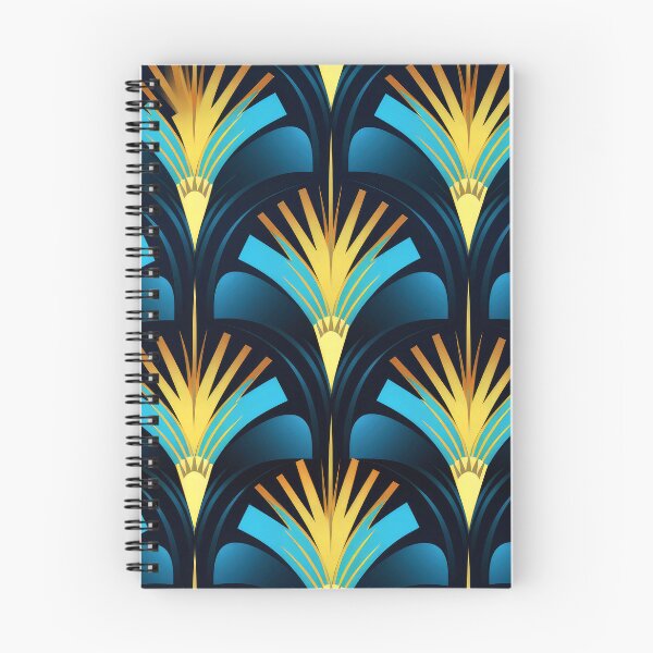 Item preview, Blue, Aqua And Bright Golden Art Deco Pattern designed and sold by DEC02.