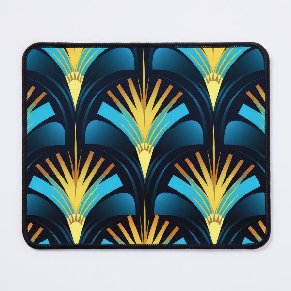 Item preview, Blue, Aqua And Bright Golden Art Deco Pattern designed and sold by DEC02.