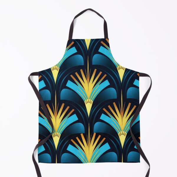 Item preview, Blue, Aqua And Bright Golden Art Deco Pattern designed and sold by DEC02.