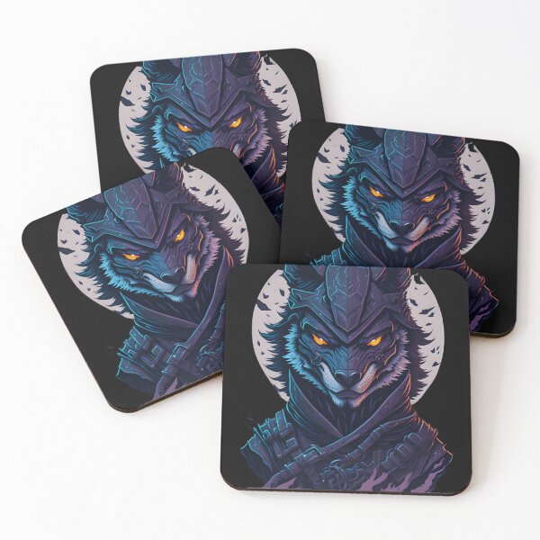 Item preview, Dark Wolf Warrior – Gothic Fantasy Evil Wolf Illustration | Demon Poster & Sticker designed and sold by CRAWO.