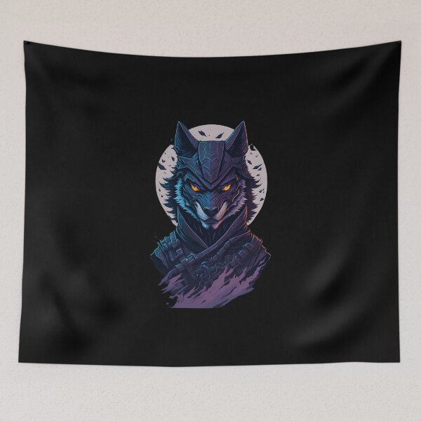 Item preview, Dark Wolf Warrior – Gothic Fantasy Evil Wolf Illustration | Demon Poster & Sticker designed and sold by CRAWO.
