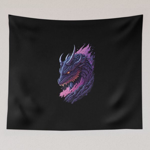 Item preview, Evil Purple Dragon – Dark Fantasy Creature Illustration | Gothic Poster & Sticker designed and sold by CRAWO.