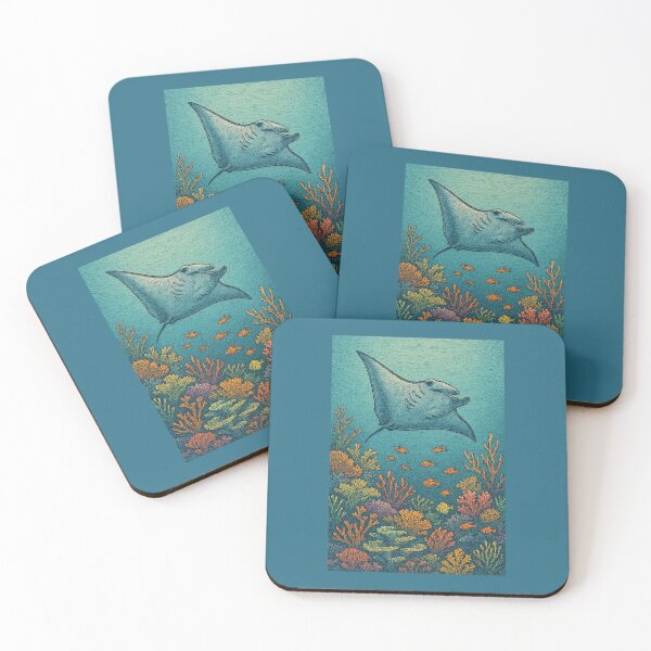 Item preview, Fish and Coral in Reef Drift – Surreal Ocean Fantasy Art Print designed and sold by StudioTZ.