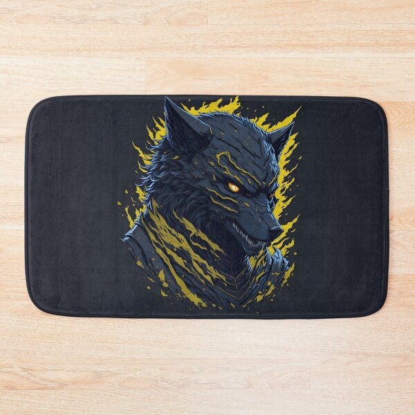 Item preview, Angry Evil Wolf – Dark Fantasy Yellow Beast Illustration | Gothic Poster & Sticker designed and sold by CRAWO.