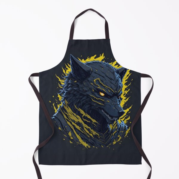 Item preview, Angry Evil Wolf – Dark Fantasy Yellow Beast Illustration | Gothic Poster & Sticker designed and sold by CRAWO.