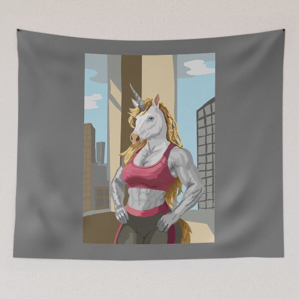 Item preview, High Rise Studio Workout Unicorn Woman designed and sold by KlakkDrawsStuff.
