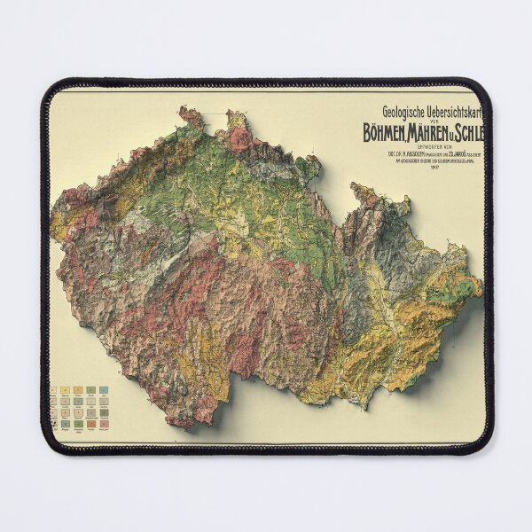 Item preview, 1907 Czech Republic Relief Map 3D digitally-rendered designed and sold by ThinkAboutMaps.