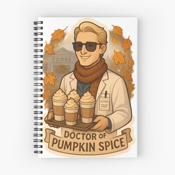 Item preview, Doctor of Pumpkin Spice – Twilight Carlisle Cullen Fall Sticker designed and sold by MAVNALE.