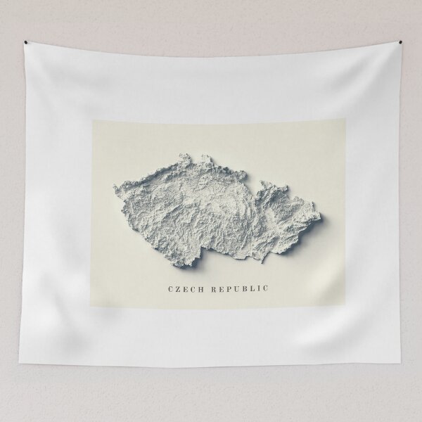 Item preview, Czech Republic Shaded Relief 3D Map digitally-rendered designed and sold by ThinkAboutMaps.