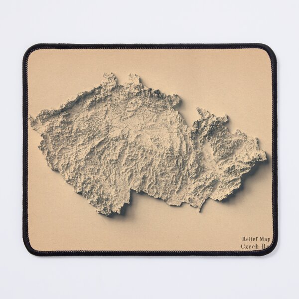 Item preview, Czech Republic Shaded Relief 3D Map digitally-rendered designed and sold by ThinkAboutMaps.