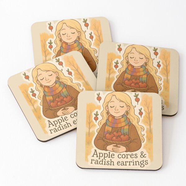 Item preview, Apple Cores & Radish Earrings – Cozy Luna Lovegood Fall Sticker designed and sold by MAVNALE.