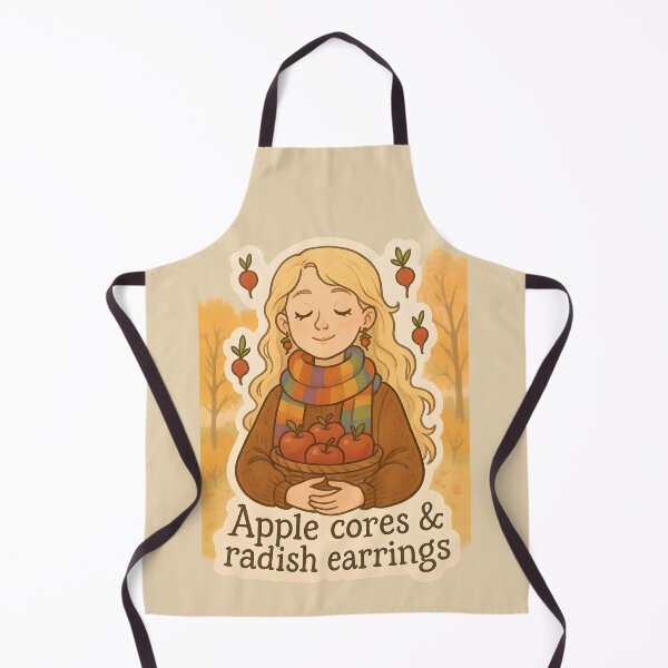 Item preview, Apple Cores & Radish Earrings – Cozy Luna Lovegood Fall Sticker designed and sold by MAVNALE.