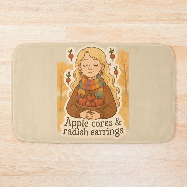 Item preview, Apple Cores & Radish Earrings – Cozy Luna Lovegood Fall Sticker designed and sold by MAVNALE.