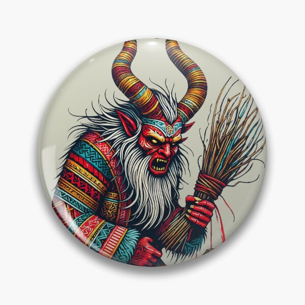 Item preview, Season’s Beatings Krampus – Alpine Folklore Christmas Horror Illustration designed and sold by Victor Shadehorn.