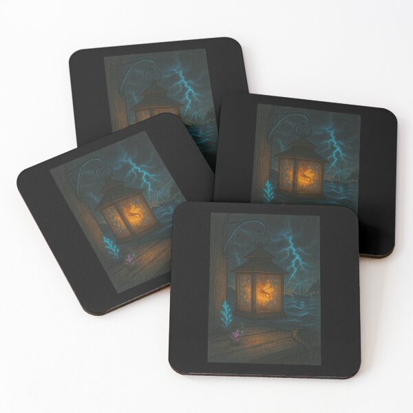 Item preview, Lantern in Neon Forest – Magical Nature Fantasy Art Print designed and sold by StudioTZ.