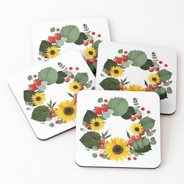 Item preview, Strawberries Sunflower and Eucalyptus Wreath Flower designed and sold by scicilysimonee.