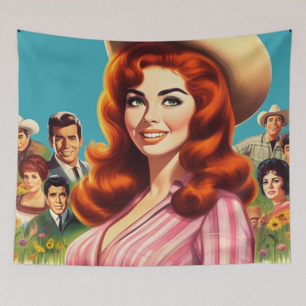 Item preview, Retro Cute Cowgirl designed and sold by PulpVintage.