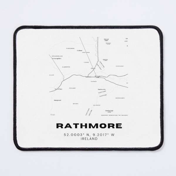Item preview, Rathmore Ireland Map – Minimalist Black & White Travel Print designed and sold by RM-Journey.
